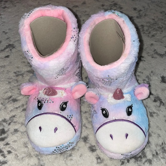 NWOT Totes Toasties Unicorn Girl Slippers - Picture 2 of 9